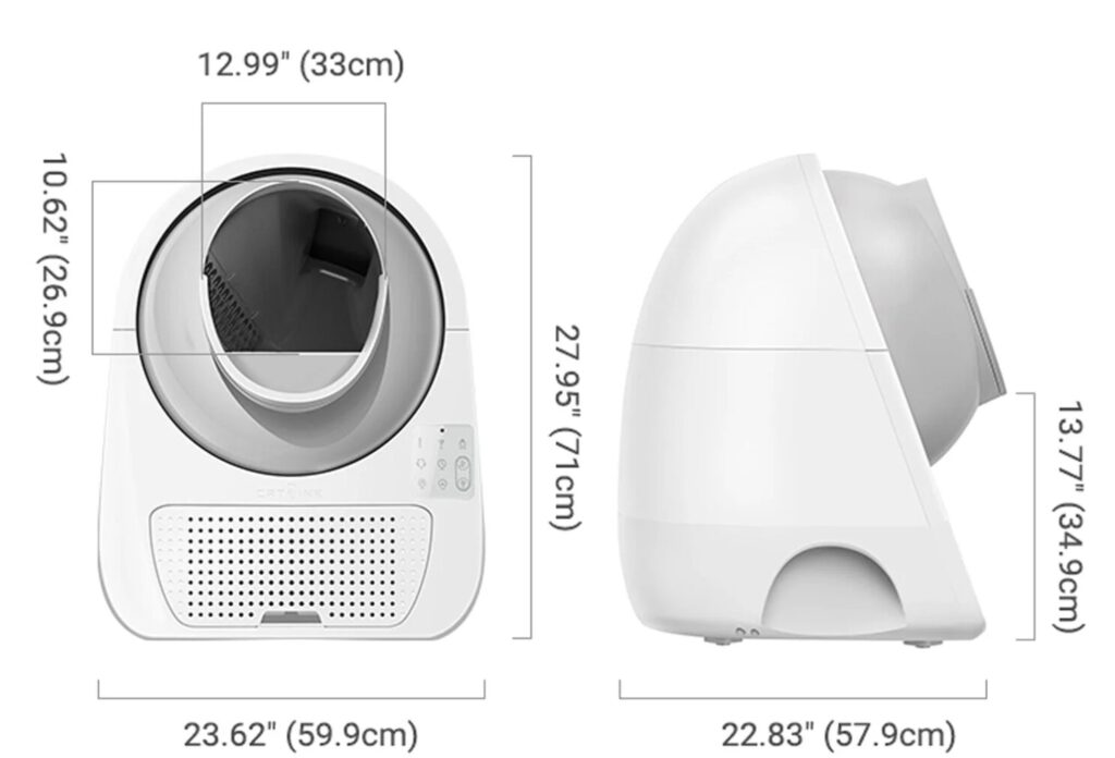 全自動猫トイレ【CATLINK SCOOPER PRO Ultra】製品サイズ