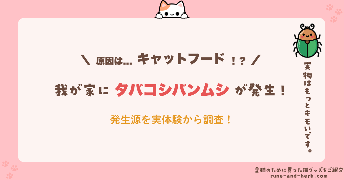 タバコシバンムシの発生源とキャットフードを調査した記事